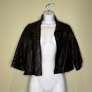 Mike & Chris cropped 100% leather jacket, size small